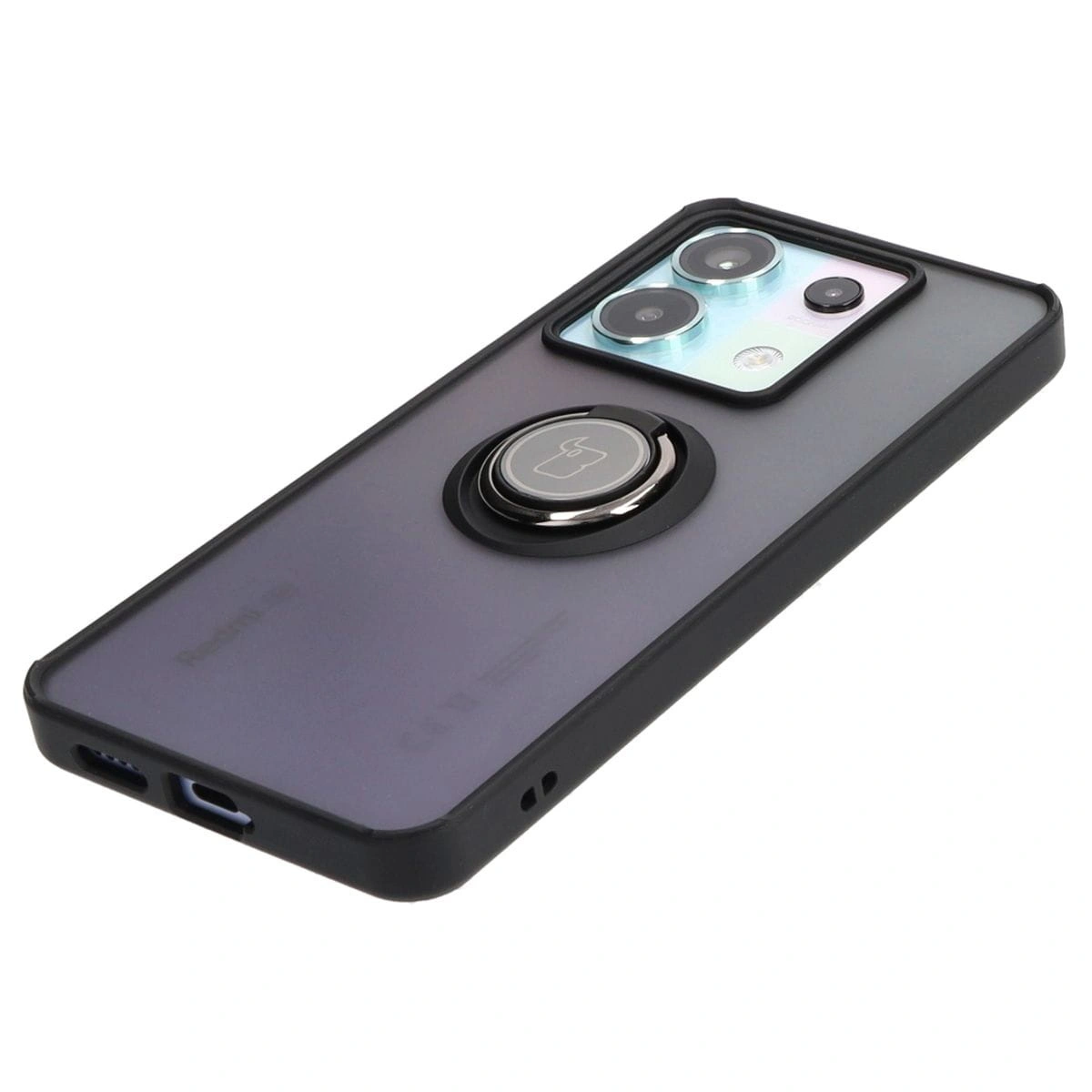 Bizon Case Hybrid Ring Xiaomi Poco X6 / Xiaomi Redmi Note 13 Pro 5G smoky with a black frame