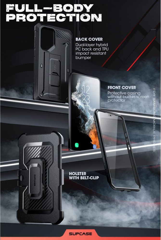 Supcase Unicorn Beetle Pro Samsung Galaxy S22 Ultra Black [2 SET]