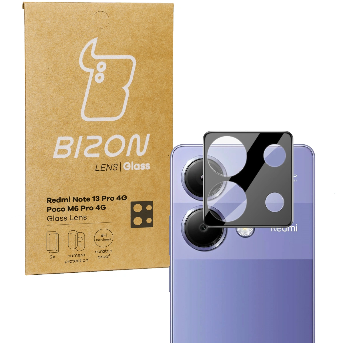 Bizon Glass Lens Xiaomi Redmi Note 13 Pro 4G / Poco M6 Pro 4G [2 PACK]