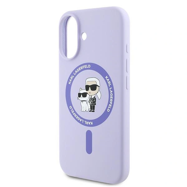 Case Karl Lagerfeld KLHMP16MSCMKCRHU Apple iPhone 16 Plus hardcase Silicone Karl&Choupette Heads Ring MagSafe purple