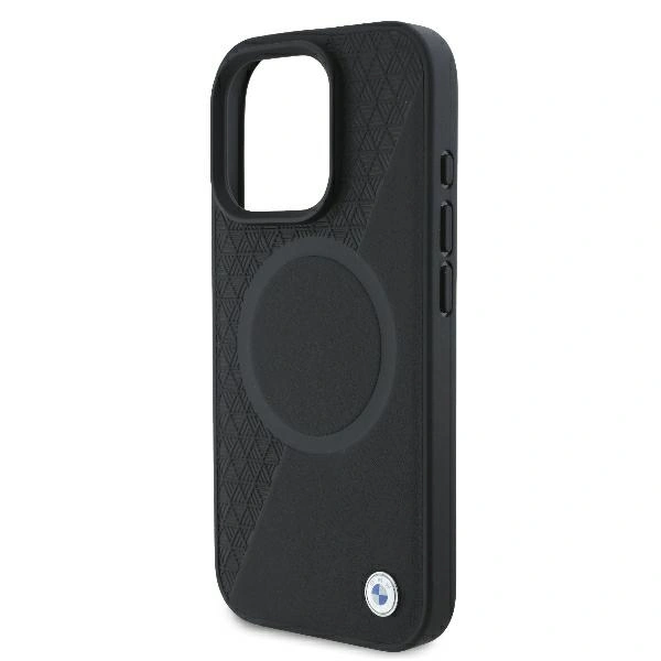 Case BMW BMHMP16L23RTPK Apple iPhone 16 Pro hardcase Sign Leather Half Textured And Circle MagSafe black