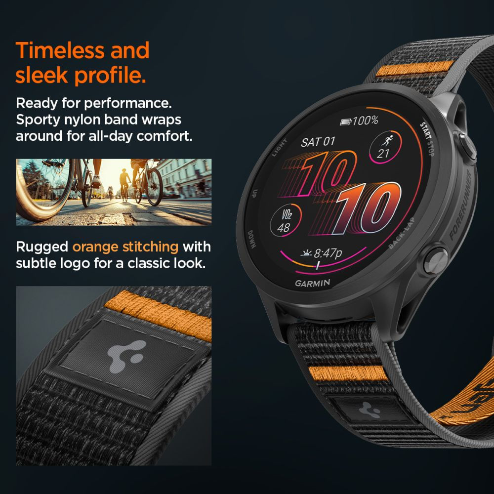 Pasek Spigen Athlex Air Garmin Quick Release 22mm Active Black/orange