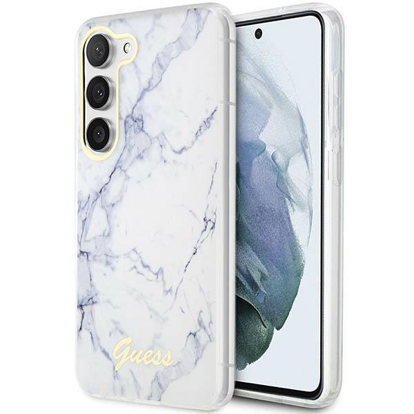 Guess GUHCS23MPCUMAH Samsung Galaxy S23+ Plus white hardcase Marble