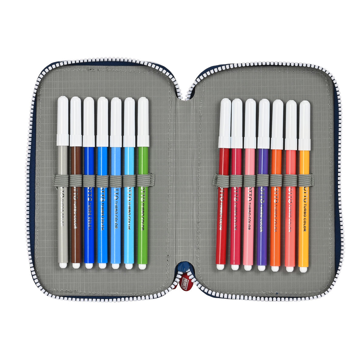 School Case with Accessories Munich College Grey (12.5 x 19.5 x 4 cm) (28 pcs)
