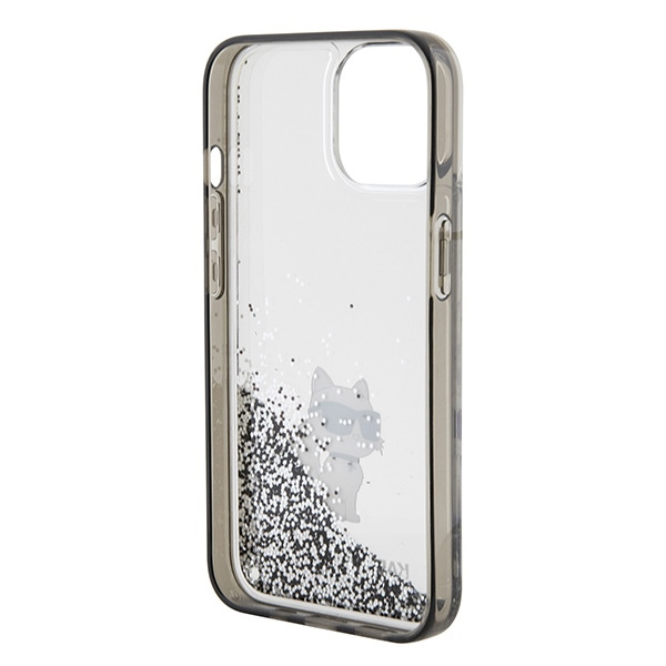 Karl Lagerfeld KLHCP15SLKCNSK Apple iPhone 15 hardcase Liquid Glitter Choupette transparent