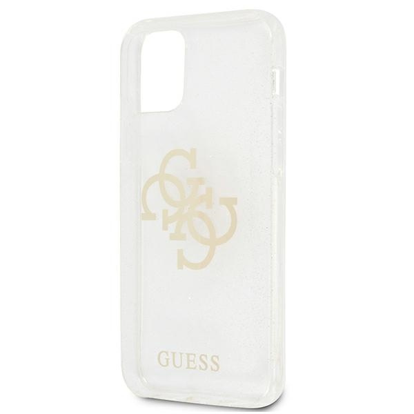 Guess GUHCP12LPCUGL4GTR Apple iPhone 12 Pro Max transparent hard case Glitter 4G Big Logo