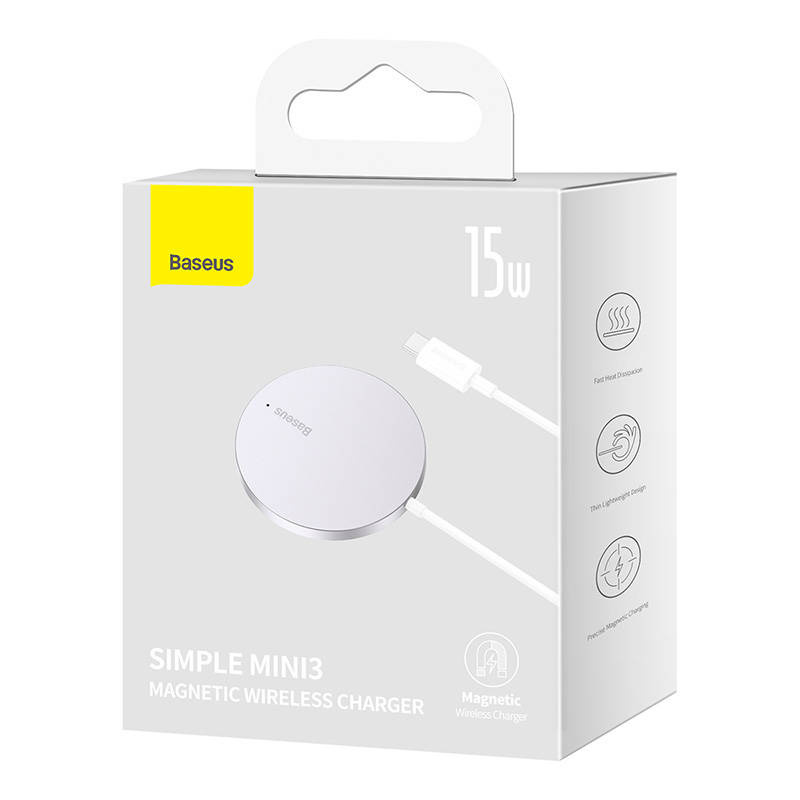 Baseus Simple Mini3 MagSafe Wireless Charger 15W (silver)