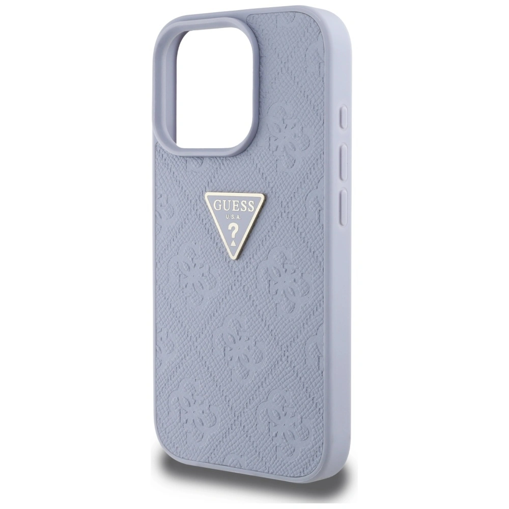 Guess Hot Stamp 4G Pattern Triangle Metal Logo Apple iPhone 16 Pro Max purple