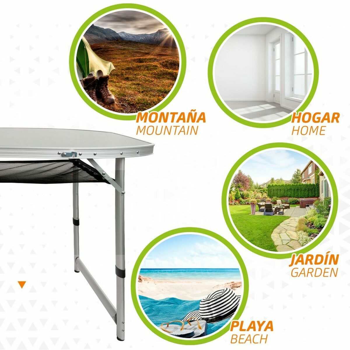 Folding Table Aktive 149 x 80 x 59 cm Camping