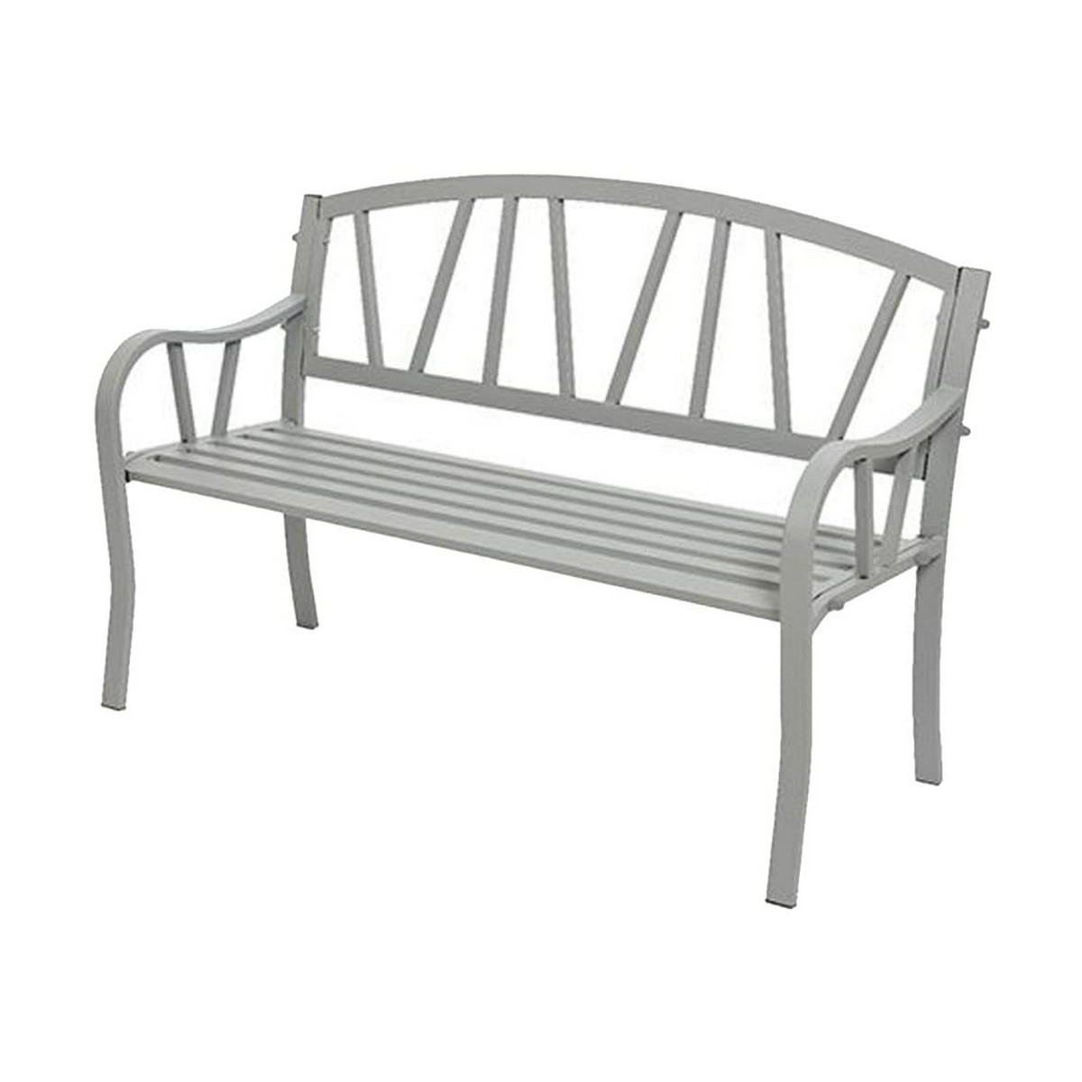 Bench with backrest Grey Iron (123 X 53 X 86 cm)