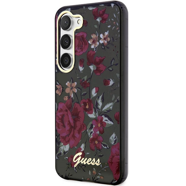 Guess GUHCS23SHCFWSA Samsung Galaxy S23 khaki hardcase Flower Collection