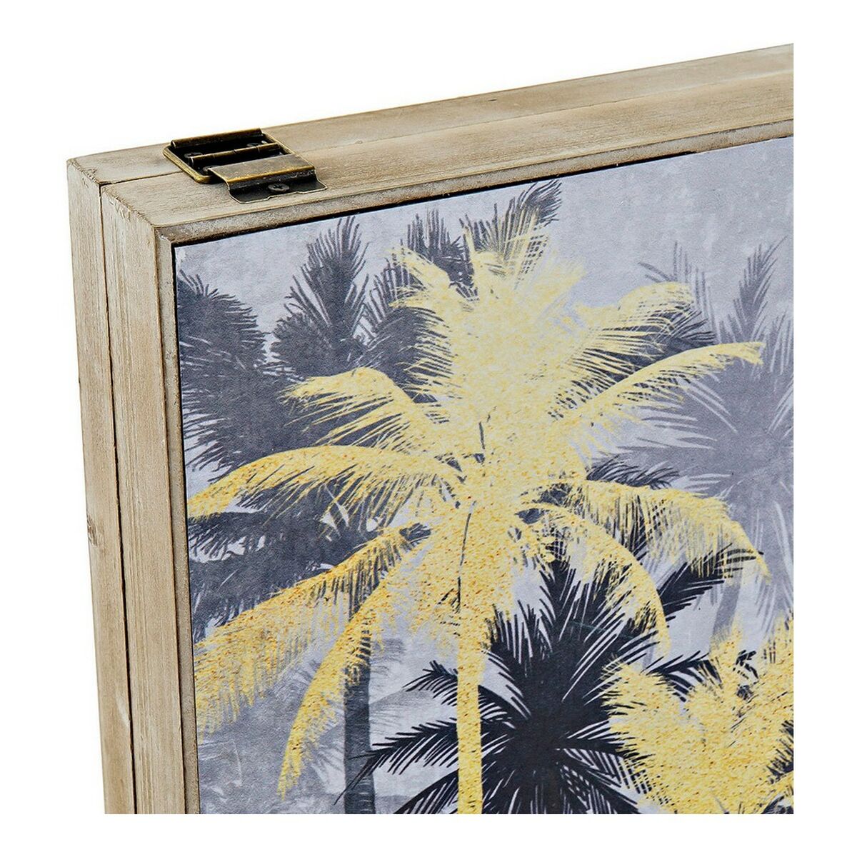 Cover DKD Home Decor 8424001698615 Palms Counter 46,5 x 6 x 31 cm Black Golden 2 Units MDF Wood