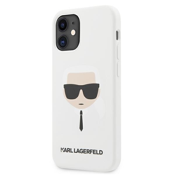 Karl Lagerfeld KLHCP12SSLKHWH Apple iPhone 12 mini white hardcase Silicone Karl`s Head