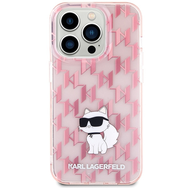 Karl Lagerfeld KLHCP15LHNCMKLP Apple iPhone 15 Pro hardcase Monogram Choupette pink
