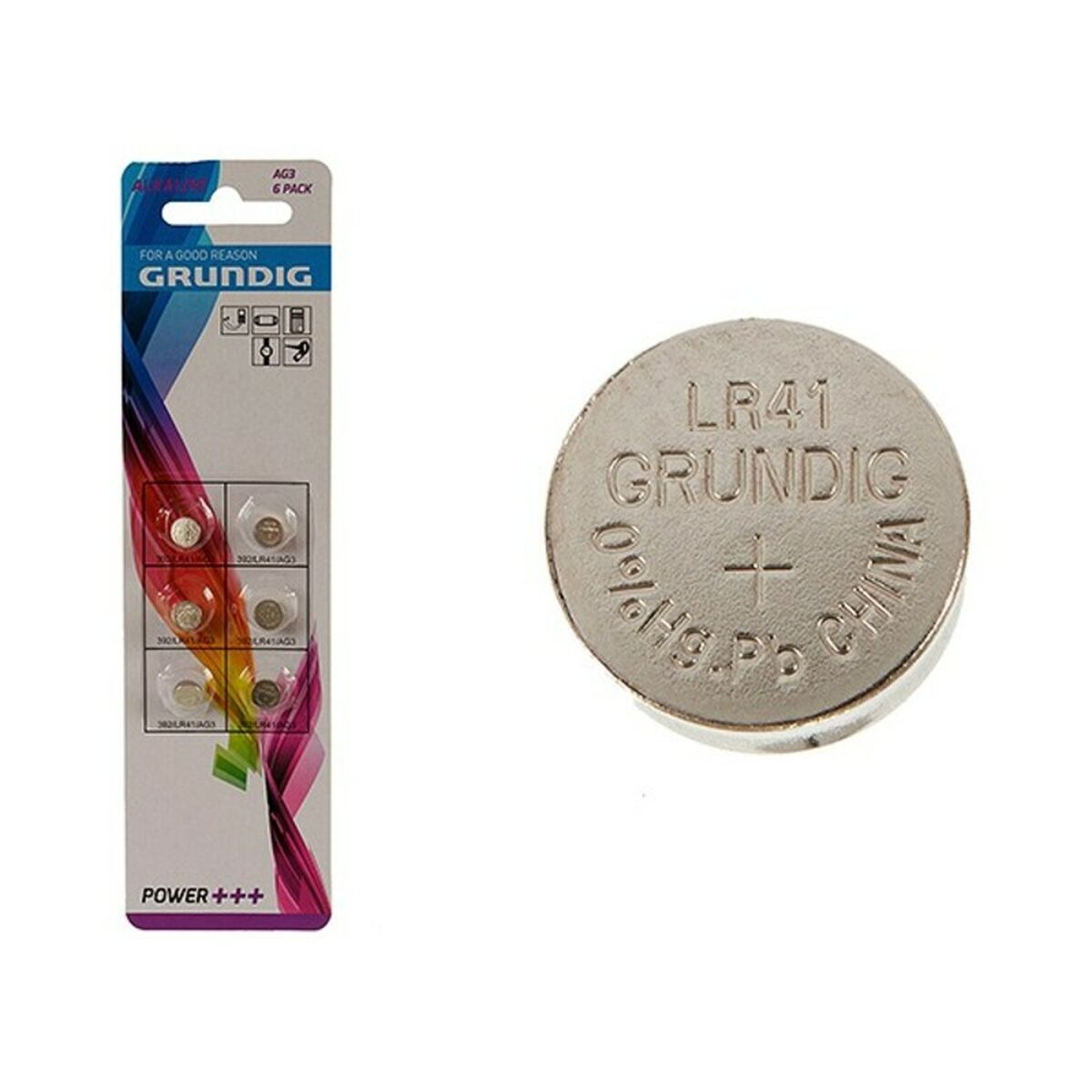 Alkaline Button Cell Batteries Grundig LR41 AG3 (24 Units)