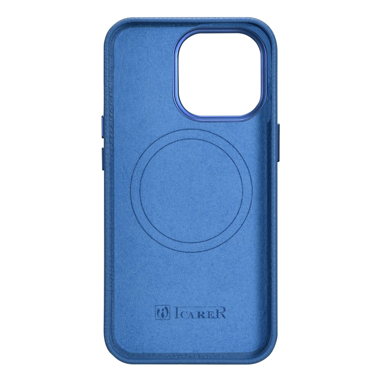 iCarer Litchi Premium Leather MagSafe Apple iPhone 14 Pro light blue