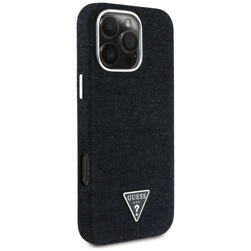 Guess Denim Triangle Logo MagSafe Apple iPhone 16 Pro black
