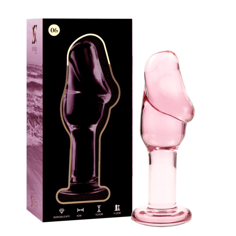 NEBULA SERIES BY IBIZA - MODEL 6 ANAL PLUG BOROSILICATE GLASS 12.5 X 4 CM PINK