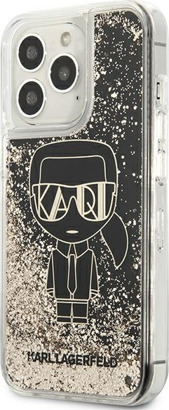 Karl Lagerfeld KLHCP13XLGGKBK Apple iPhone 13 Pro Max black hardcase Liquid Glitter Gatsby