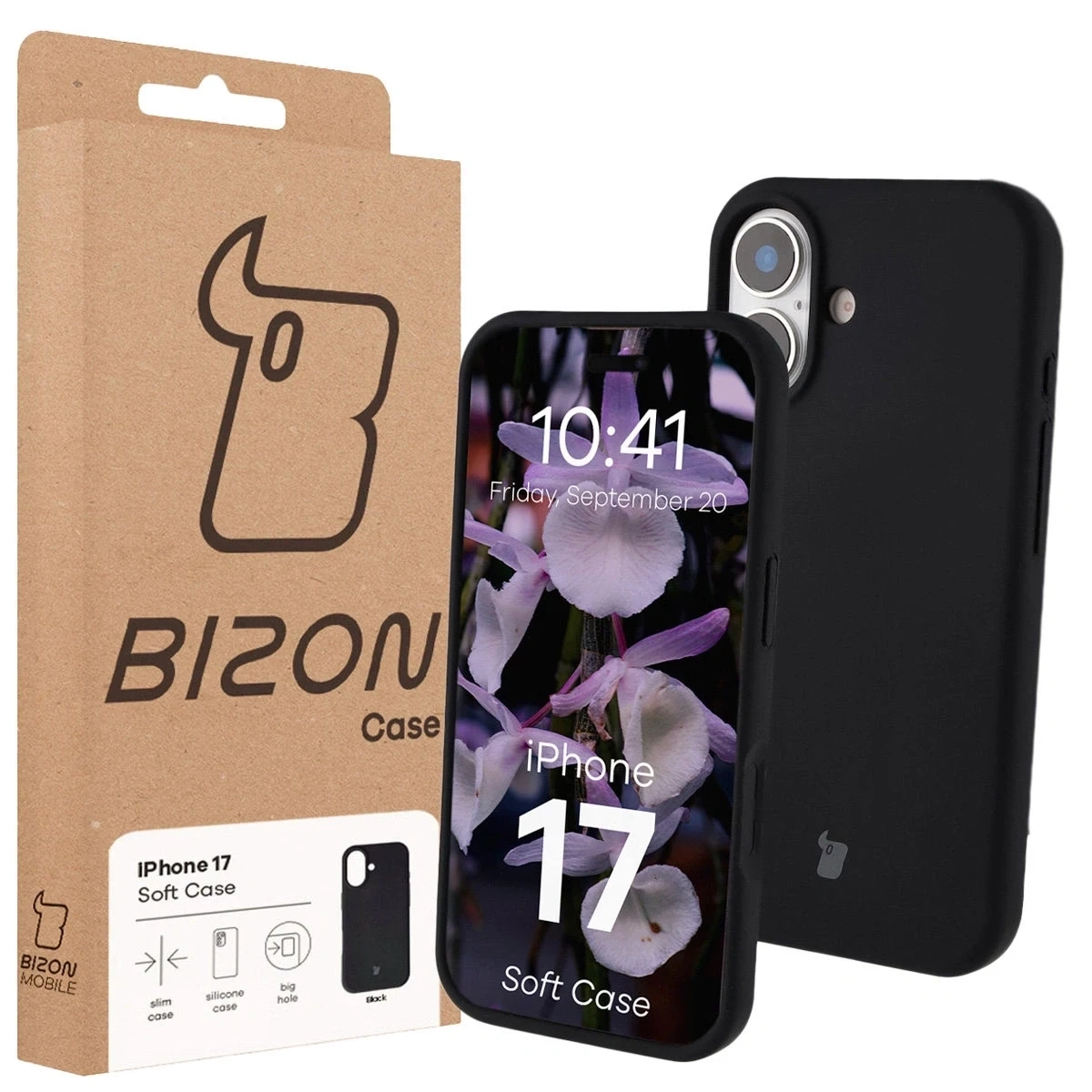 Silikonowe etui Bizon Soft Case do Apple iPhone 17 czarne