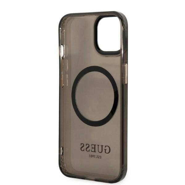Guess GUHMP13MHTCMK Apple iPhone 13 black hard case Gold Outline Translucent MagSafe