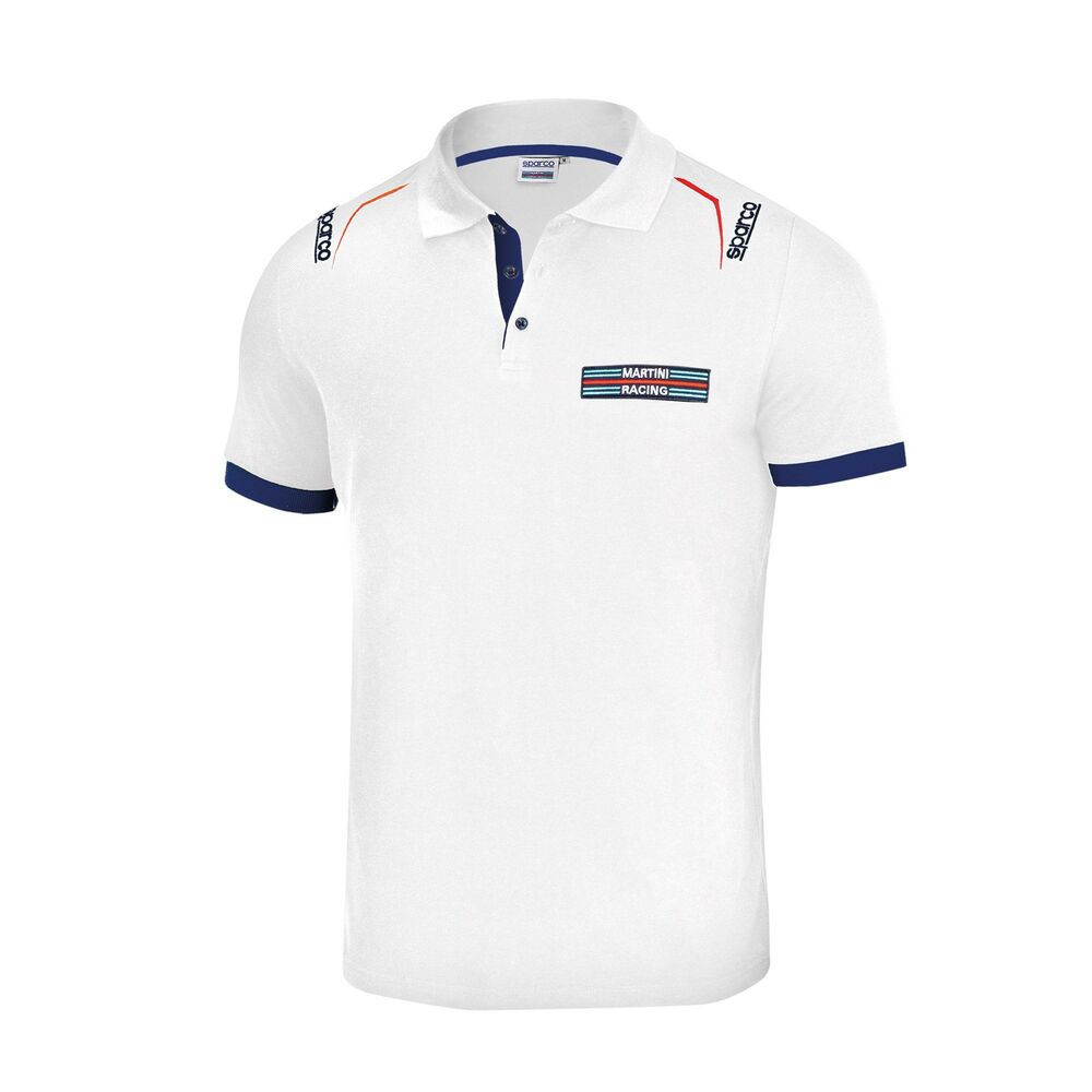 Koszulka Polo z krótkim rękawem Męska Sparco Martini Racing Biały (Rozmiar M)