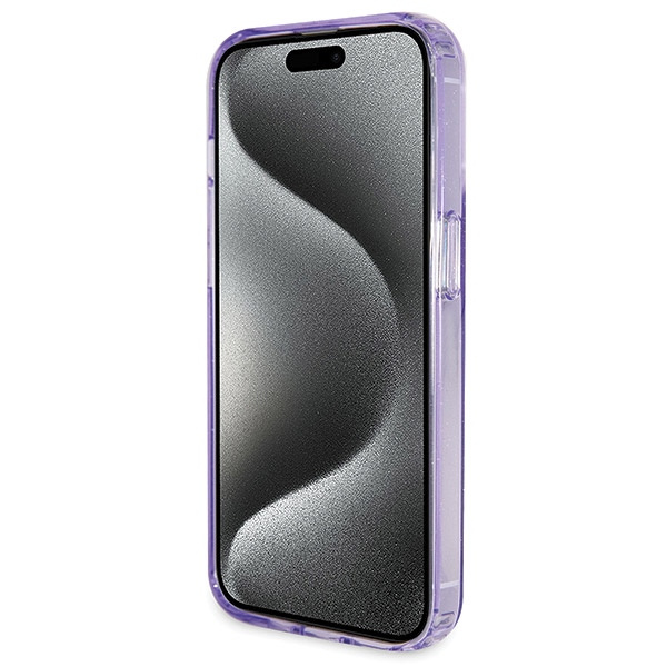 Guess GUHMP14XHRSGSU Apple iPhone 14 Pro Max hardcase Ring Stand Script Glitter MagSafe purple