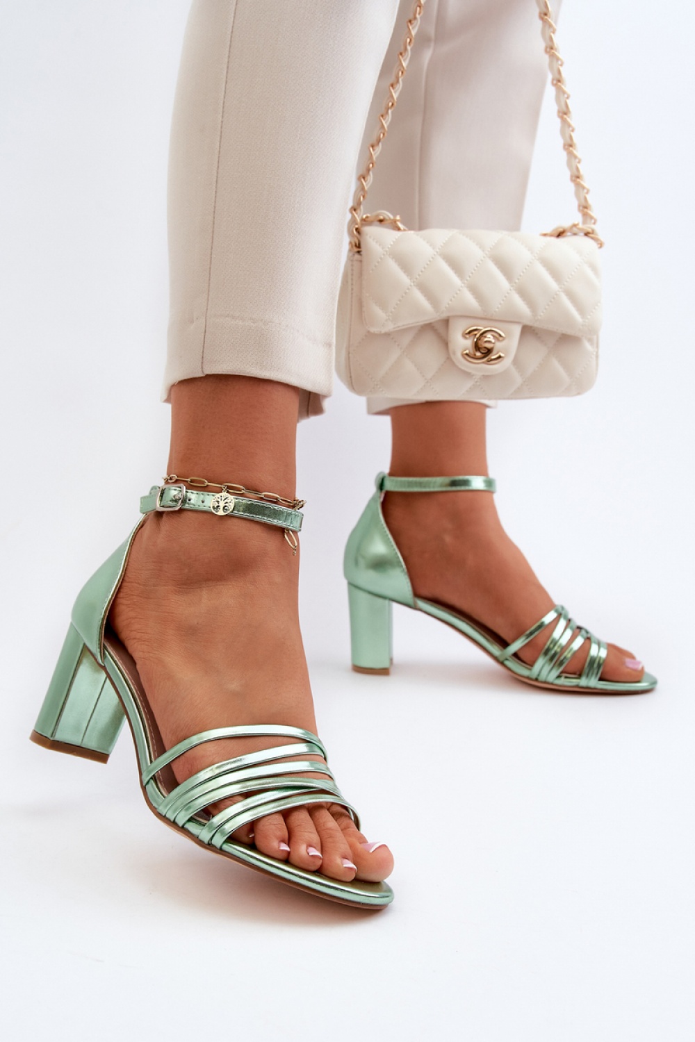  Heel sandals model 194991 Step in style  green