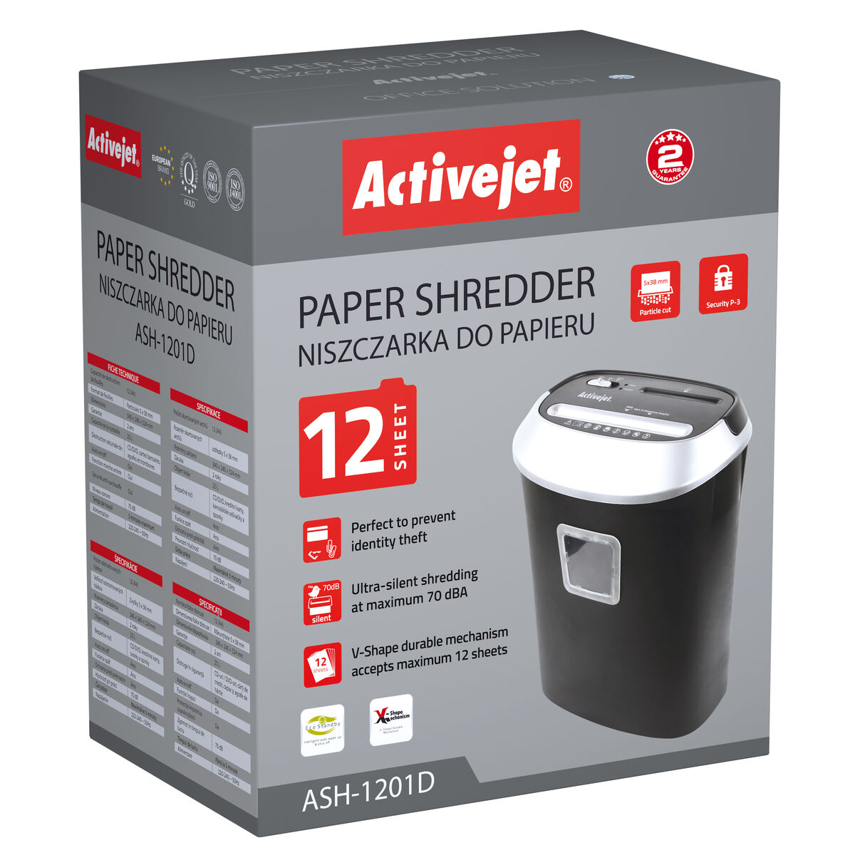 Paper Shredder Activejet ASH-1201D Paper Shredder Activejet ASH-1201D