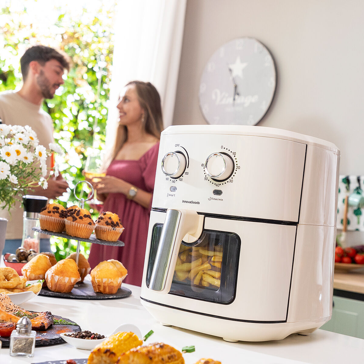 No-Oil Fryer InnovaGoods Vynner Pro 6500 Stainless steel Cream 1700 W 6,5 L No-Oil Fryer InnovaGoods Vynner Pro 6500 Stainless steel Cream 1700 W 6,5 L