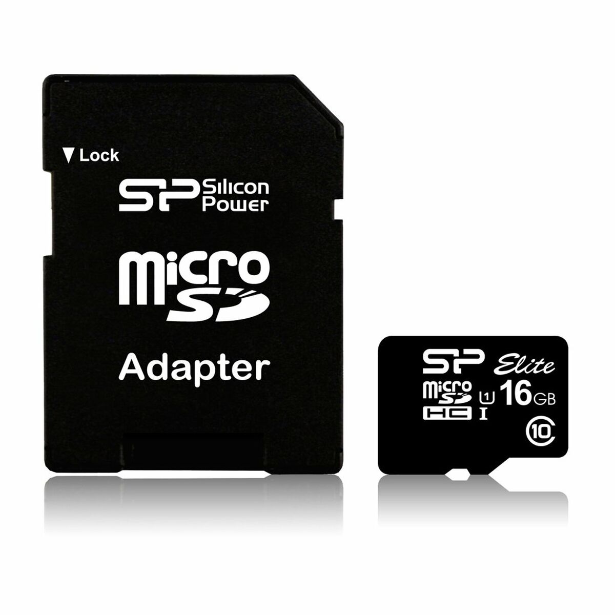 Micro SD Memory Card with Adaptor Silicon Power SP016GBSTHBU1V10SP 16 GB