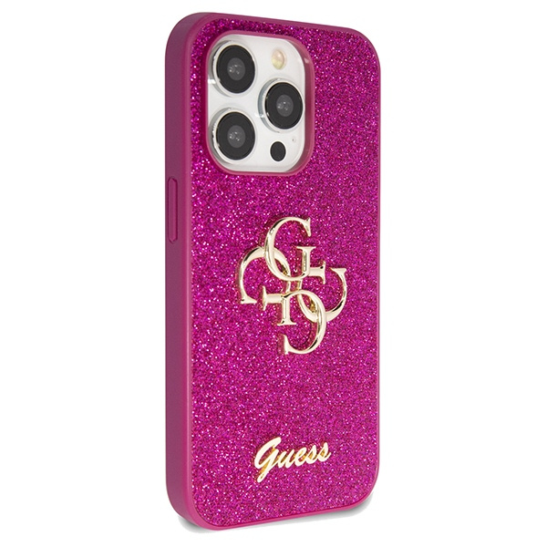 Guess GUHCP15LHG4SGU Apple iPhone 15 Pro hardcase Glitter Script Big 4G purple