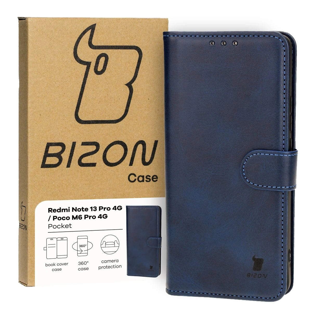 Bizon Case Pocket Xiaomi Poco M6 Pro 4G / Xiaomi Redmi Note 13 Pro 4G navy blue