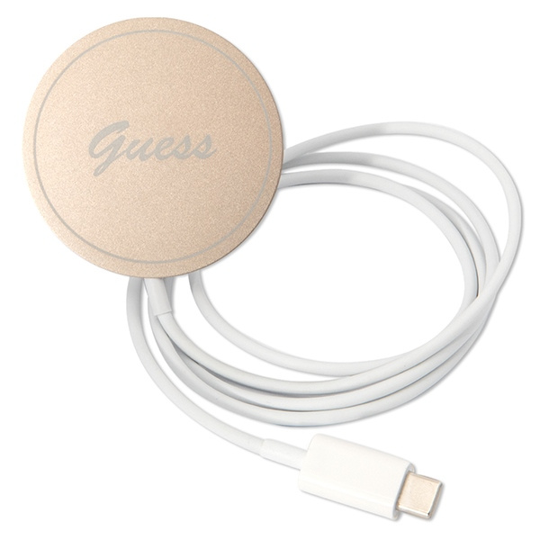 Guess GUBPN61H4EACSW Case + Wireless Charger Apple iPhone 11 brown hard case 4G Print MagSafe