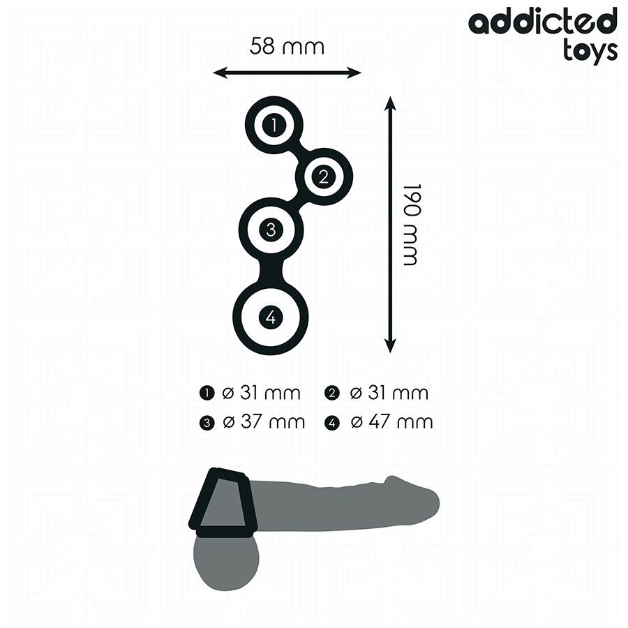 ADDICTED TOYS - PENIS RING WITH DIVIDERS FOR TESTICLES