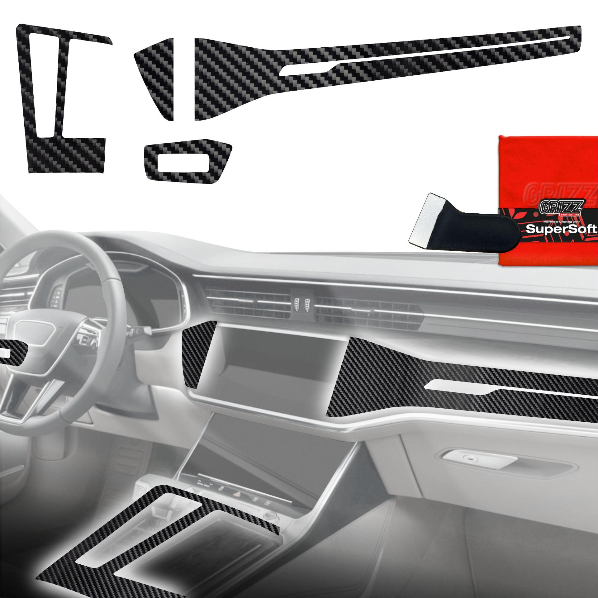 Folia do wnętrza GrizzGlass PianoSkin Glossy do Audi S6 C8 (2018-2024) [4w1]