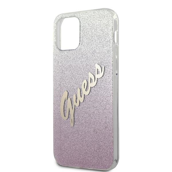 Guess GUHCP12LPCUGLSPI Apple iPhone 12 Pro Max pink hardcase Glitter Gradient Script