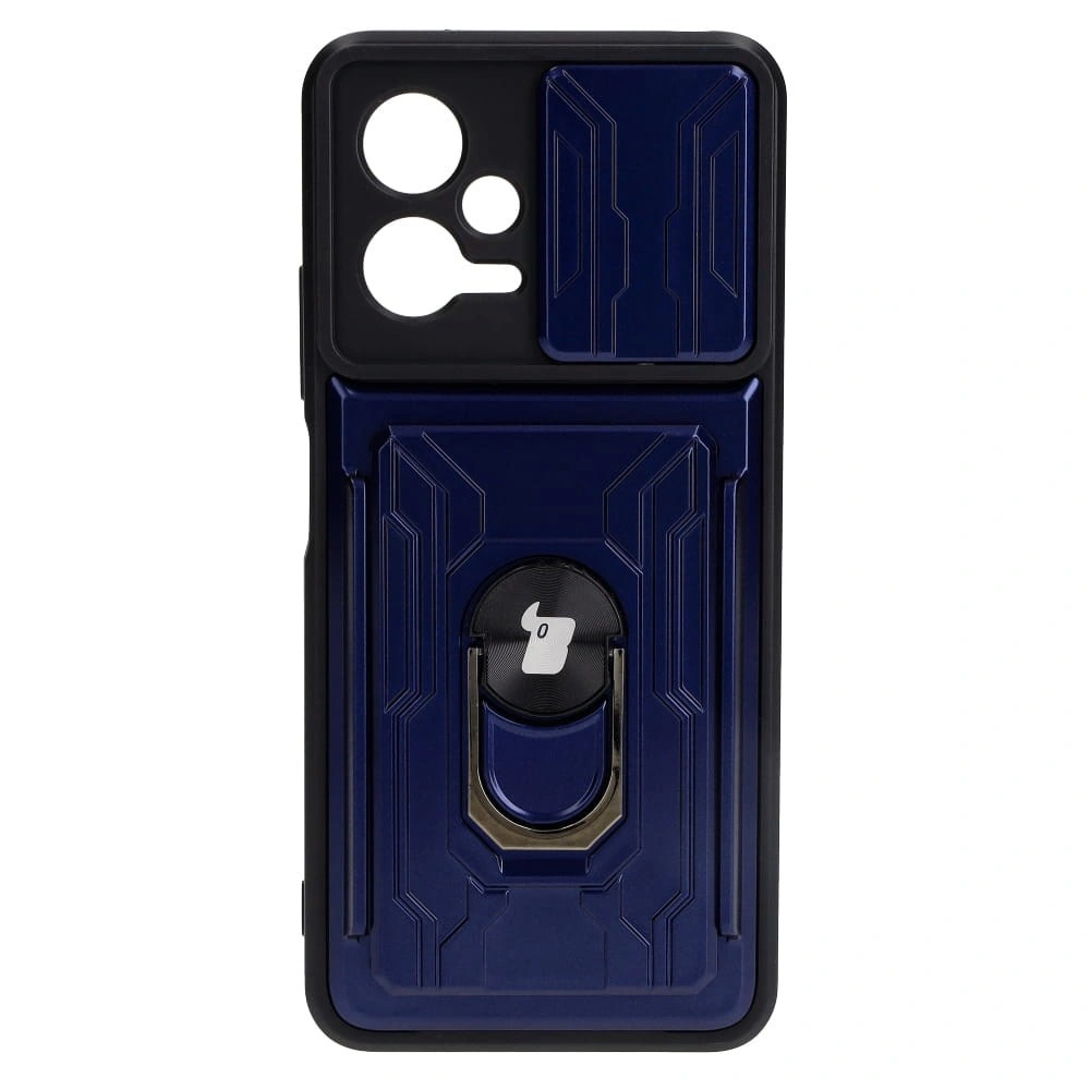 Bizon Case Camshield Card Slot Ring Xiaomi POCO X5 navy blue