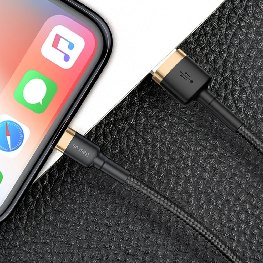 Baseus Cafule USB-A/Lightning Cable QC 3.0 2A 3M black-gold