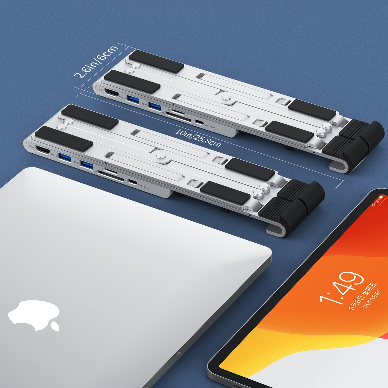 Choetech HUB-M43 HUB PD/USB-C HDMI(4K/30Hz)/2xUSB-A/USB-C/SD/TF black