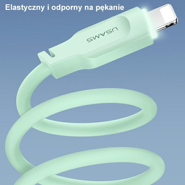 USAMS Lithe Series Cable USB-C/Lightning PD Fast Charging 1,2m 20W green (US-SJ566)