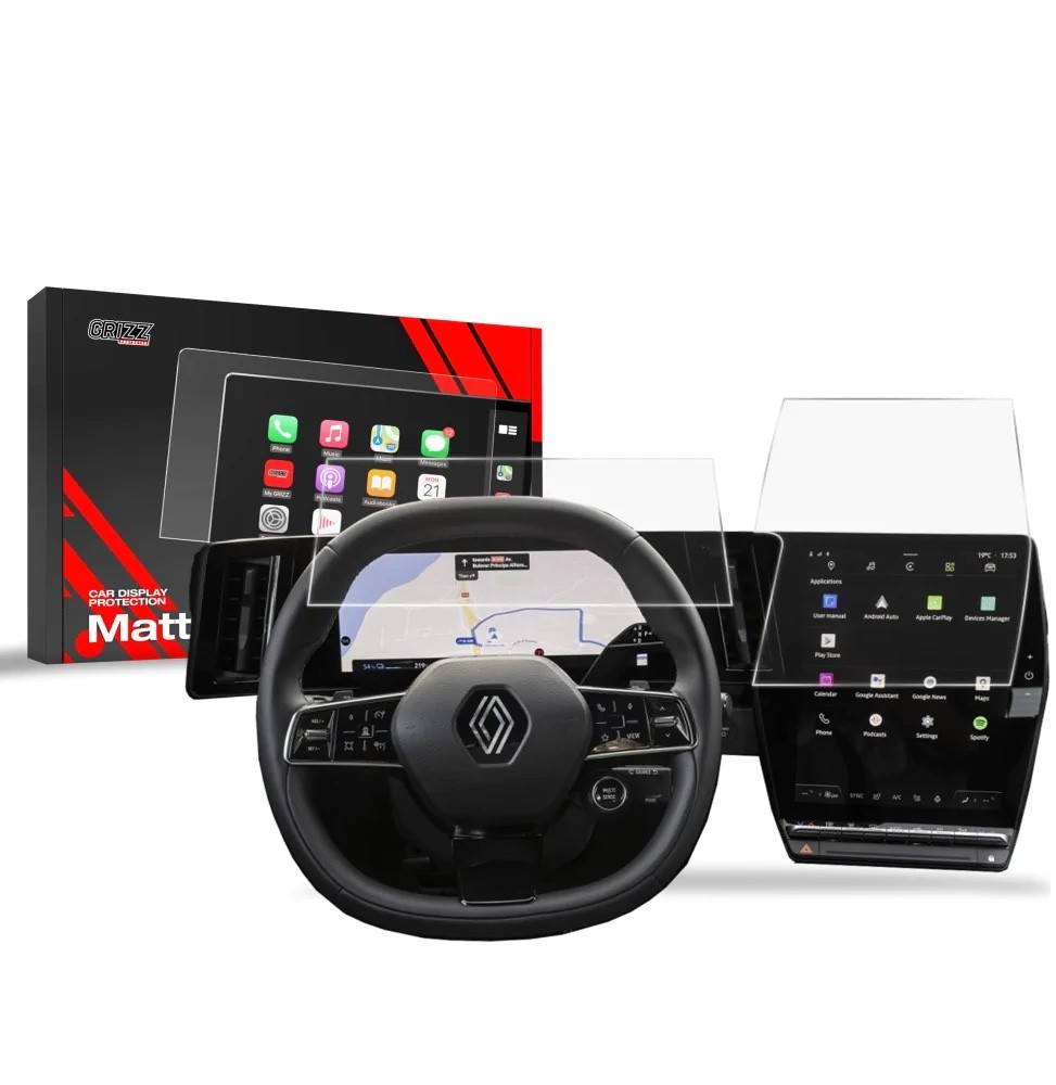 Matte GrizzGlass CarDisplay Protection Renault Scenic E-Tech 12" 2024 [2in1]