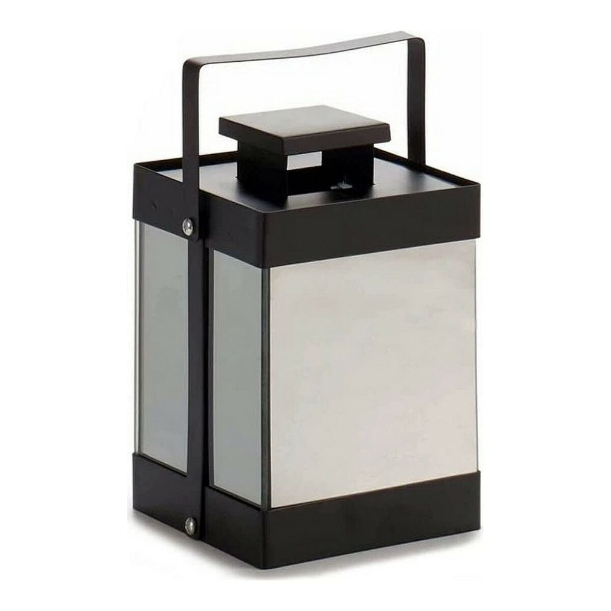 LED Lantern Black Metal Mirror 10 (12,5 x 18,5 x 12,5 cm)