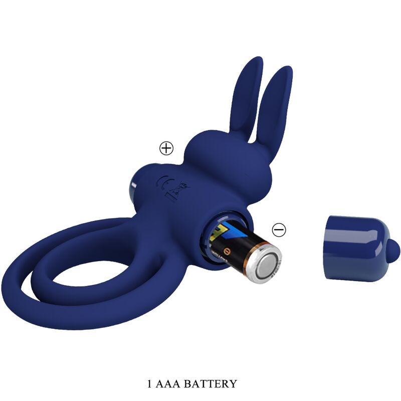 PRETTY LOVE - DAREY DOUBLE VIBRATING RING RABBIT BLUE