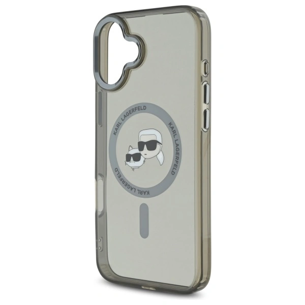 Etui Karl Lagerfeld do Apple iPhone 16 hardcase IML Metal Karl&Choupette Head MagSafe czarny