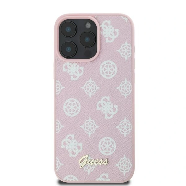 Case Guess GUHMP16XPGPYSP Apple iPhone 16 Pro Max hardcase Peony Script MagSafe pink