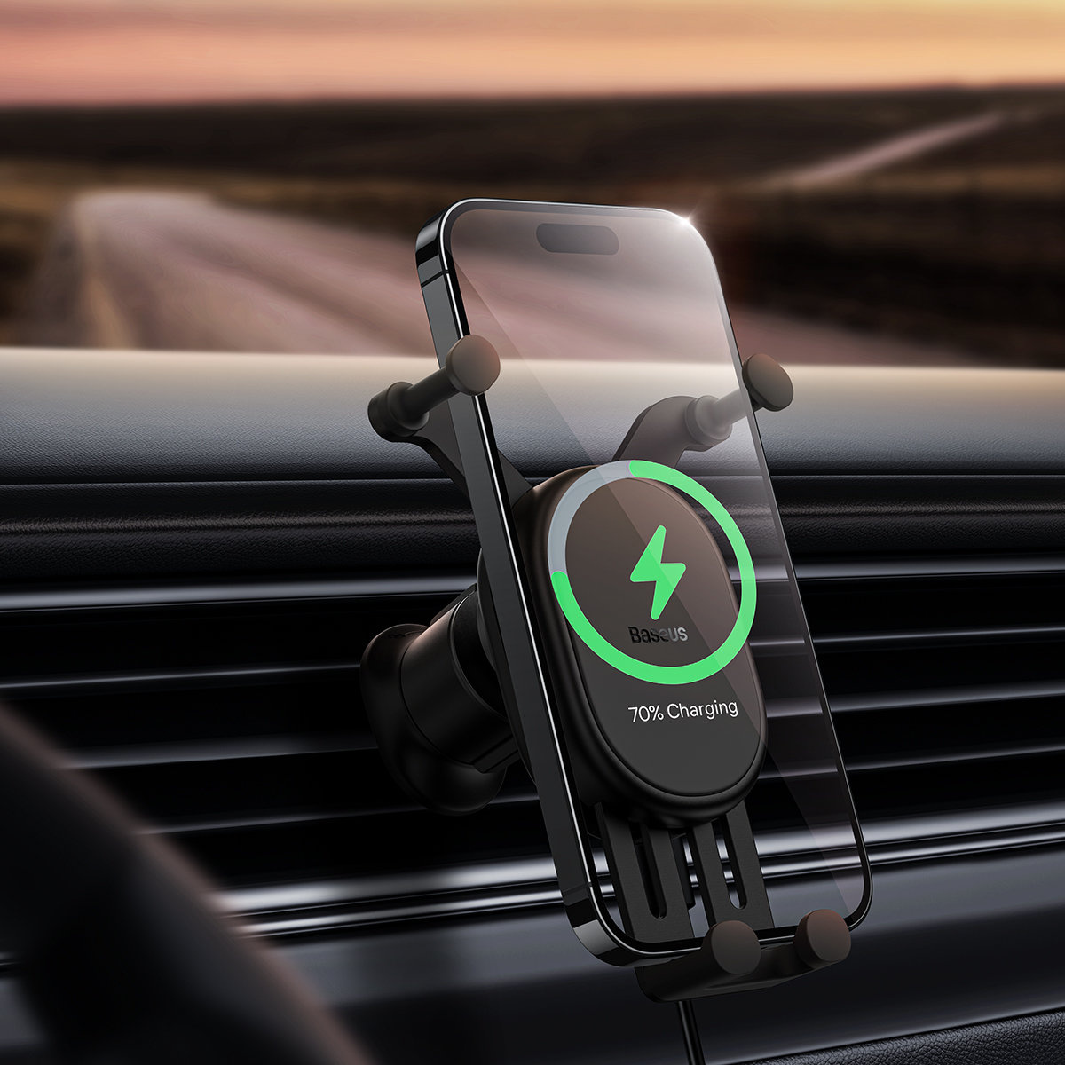 Baseus Stable Series 15W Wireless Charger Car Mount Air Vent black
