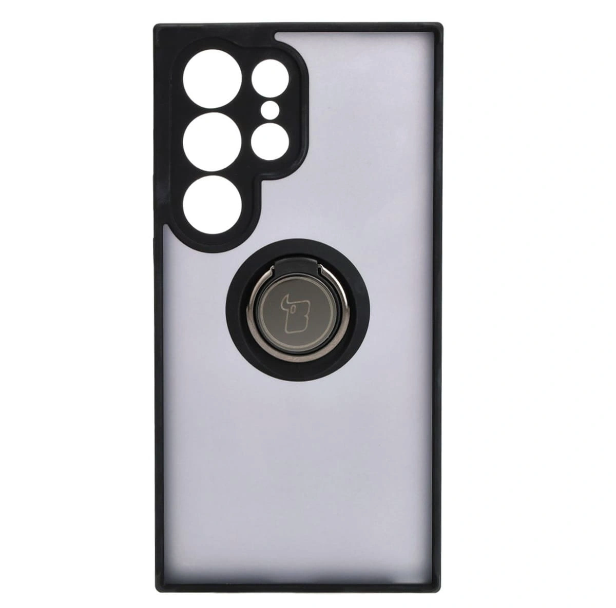 Bizon Case Hybrid Ring Samsung Galaxy S24 Ultra smoky with a black frame