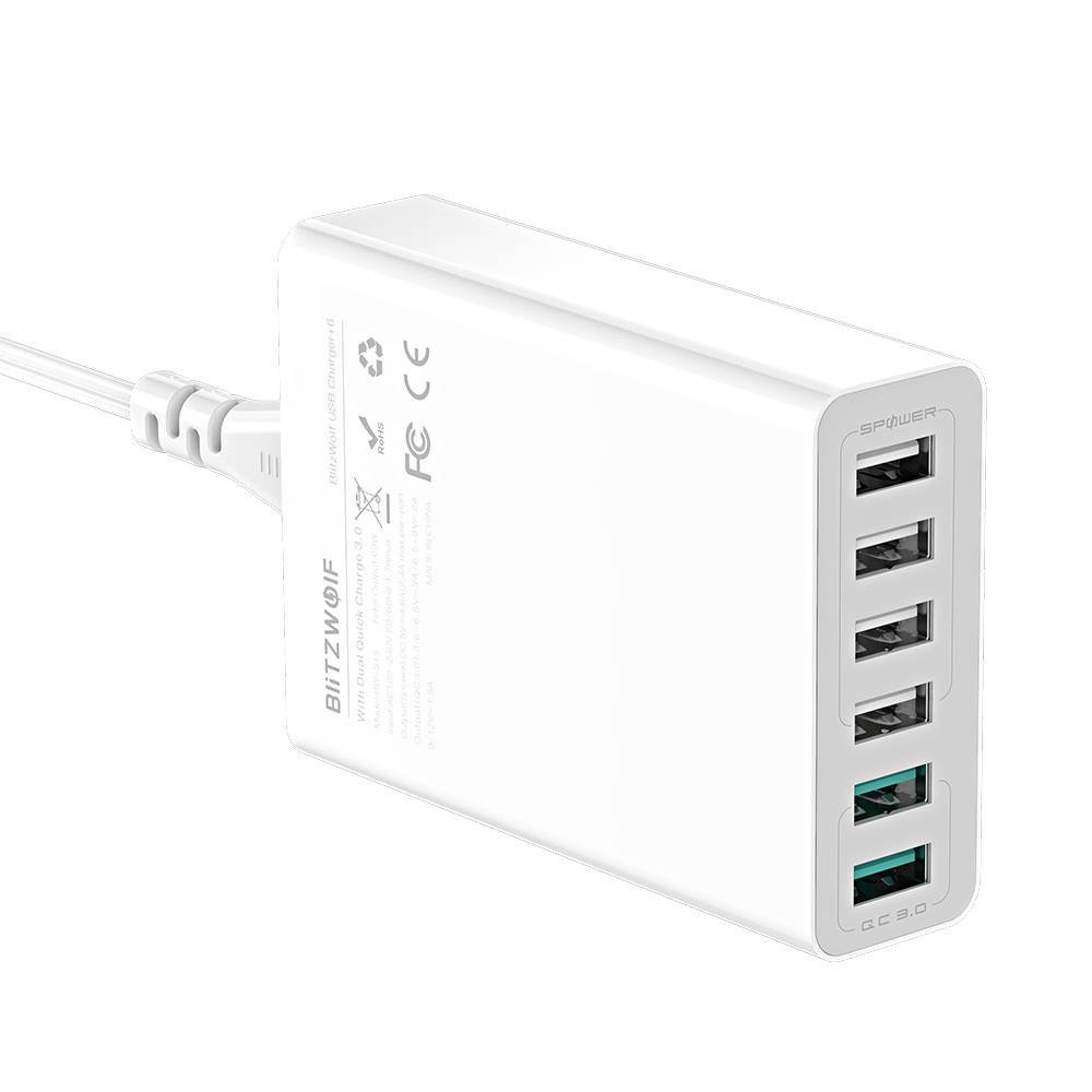 Blitzwolf BW-S15 Charger 6x USB , QC 3.0, 60 W (white)
