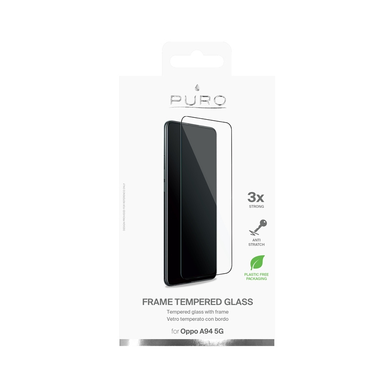 PURO Frame Tempered Glass Oppo A94 5G (black)